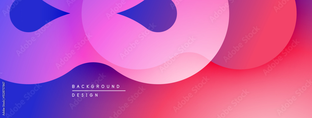 Poster Abstract gradient background. Fluid shapes overlap, creating vibrant pinks, purples, blues. Modern design element for digital projects.