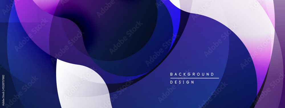Aufkleber abstract fluid shapes, purple hues dominate. overlapping layers create dynamic visual flow. modern d