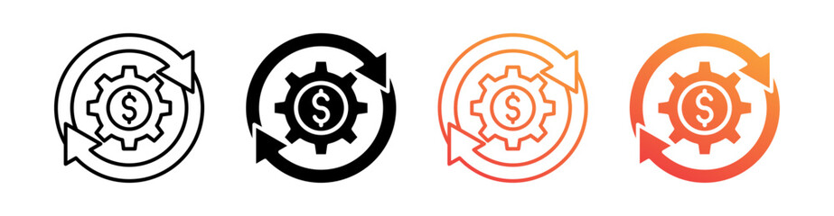 Process Multiple Style Icon Set Collection 