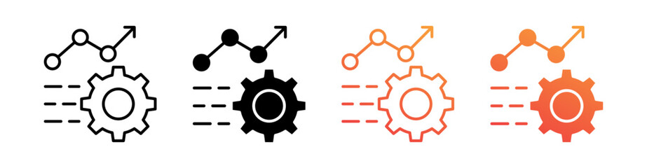 Rising Multiple Style Icon Set Collection 