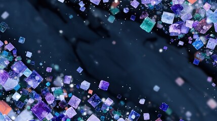 Abstract cubes in motion on dark background