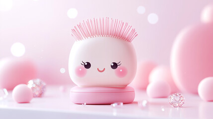 Cute Pink Macaron Character with Crown. Adorable pink macaron with a crown, ideal for bakery, dessert, or sweets-themed promotional content.