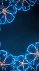 Abstract glowing floral frame