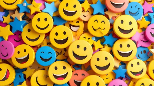 Colorful emoji illustration background