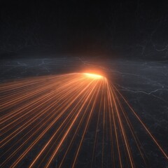 Abstract light rays on dark surface