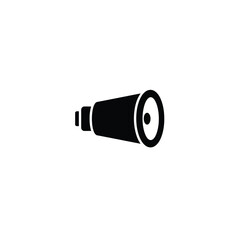 Simple black silhouette icon of a megaphone