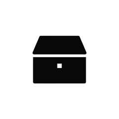 Simple black silhouette of a closed box