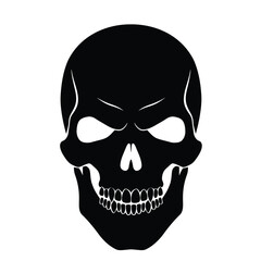Black silhouette skull graphic design element