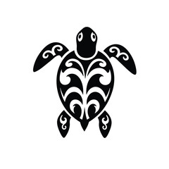Polynesian tribal turtle tattoo design vector art