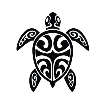 Polynesian tribal turtle tattoo design art