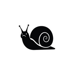 Sad snail shell black silhouette illustration © dipu