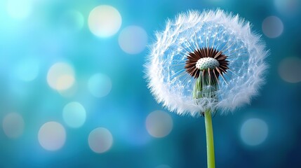 dandelion on blue