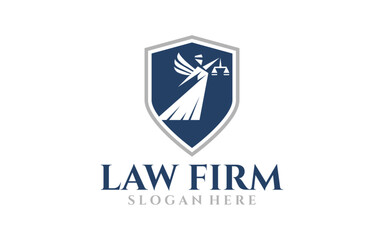 Law firm logo design vector illustration
