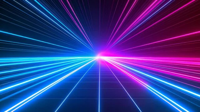 Neon lines grid futuristic background