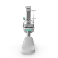 Front View of Neonatal Incubator Medical Equipment Isolated on Transparent Background
