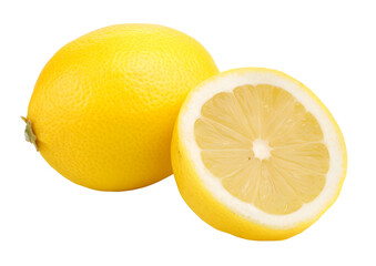 Fresh lemon fruit PNG with transparent background for culinary and creative projects.