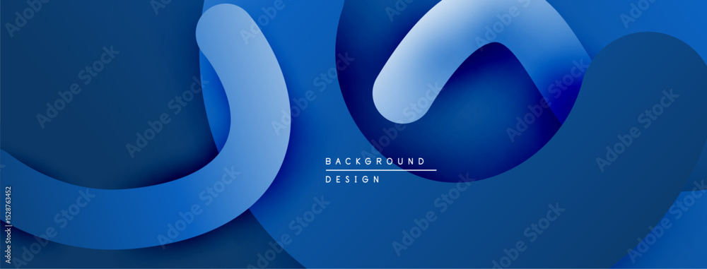 Poster abstract blue layers create flowing shapes. minimalist design, modern aesthetic, suitable for backgr