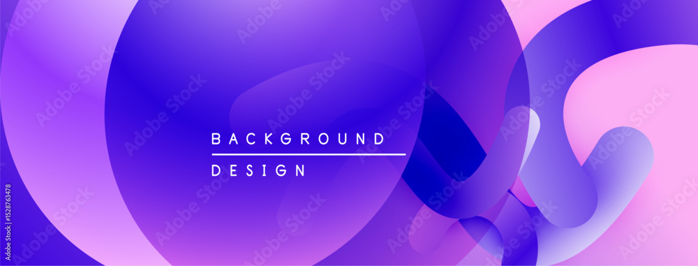 Poster abstract fluid shapes blend purple, pink hues. modern design creates dynamic visual experience. grad