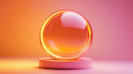 A glossy 3D futuristic sphere