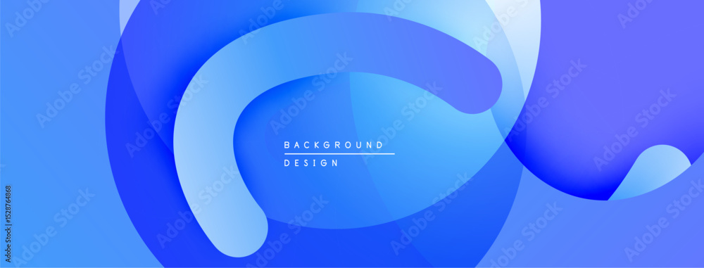 Poster abstract blue layers create flowing dynamic composition. modern design evokes fluidity, depth, visua