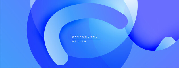 Abstract blue layers create flowing dynamic composition. Modern design evokes fluidity, depth, visual interest.