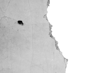 old crack cement wall border isolated