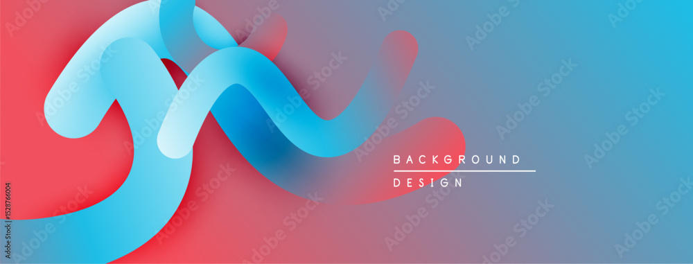 Poster abstract fluid shapes, vibrant colors blend. red, blue gradients create dynamic visual effect. moder
