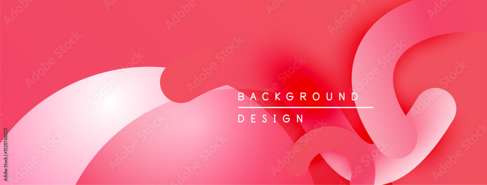 Poster Abstract pink design. Overlapping layers create dynamic, modern visual effect. Smooth gradients, flowing shapes present elegant backdrop.