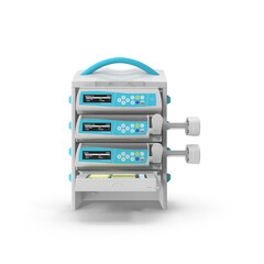 Multi-Channel Syringe Infusion Pump Machine Isolated on Transparent Background
