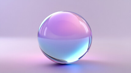 A glowing 3D futuristic sphere with stunning gradient color