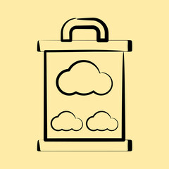 Icon carbon storage. Renewable energy elements. Icon in hand drawn style.