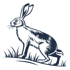 silhouette rabbit on white background