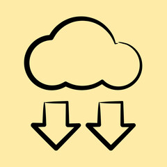 Icon low emission. Renewable energy elements. Icon in hand drawn style.