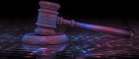 Gavel on dark surface