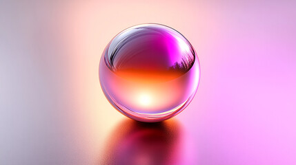 A 3D futuristic sphere with gradient hues