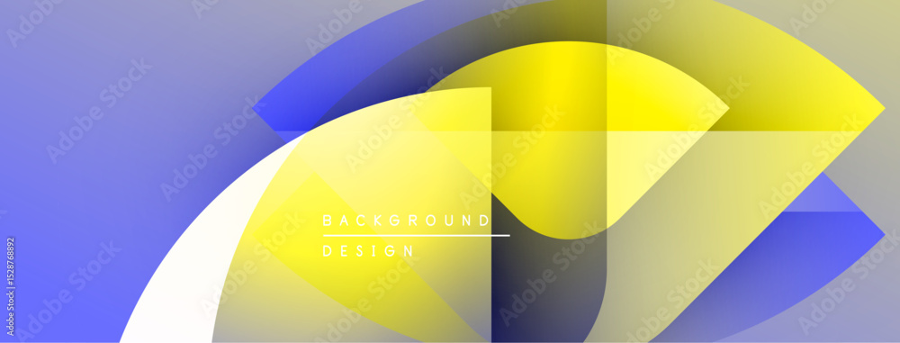 Leinwandbilder Abstract design features flowing shapes, vibrant colors. Yellow, blue gradients create dynamic visual effect. Modern background texture.