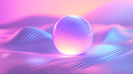 A 3D futuristic sphere with gradient hues