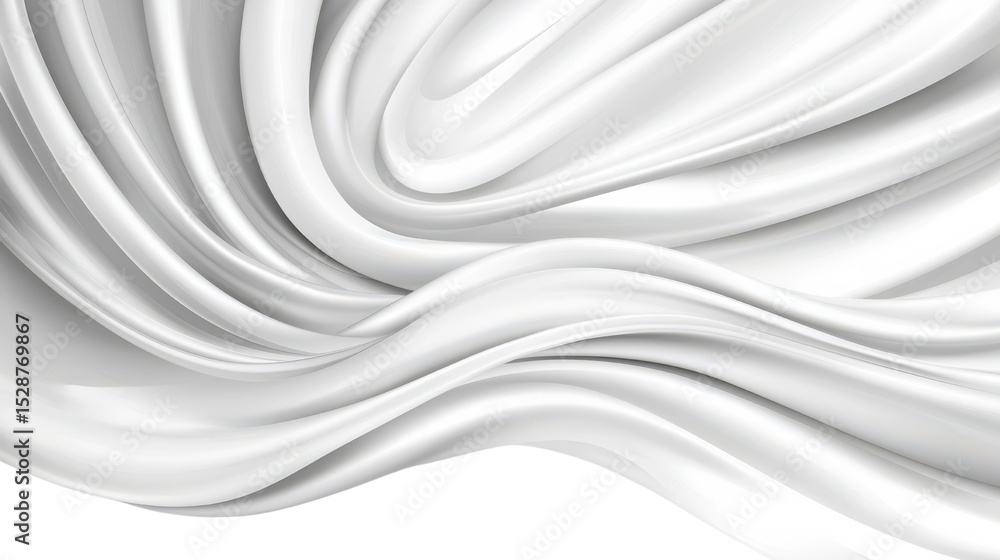 Aufkleber smooth white fabric flowing elegantly in graceful curves and soft textures for background use