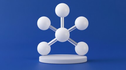 Network connection nodes on platform, blue background
