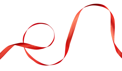wavy red ribbon isolated on white