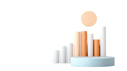 Bright and Modern 3D Graph Representation with Rise in Growth and Minimalist Design Elements