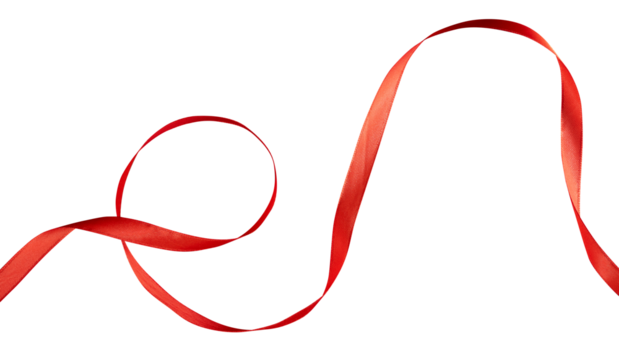 wavy red ribbon isolated on white