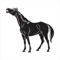 silhouette horse on white background