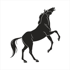 silhouette horse on white background