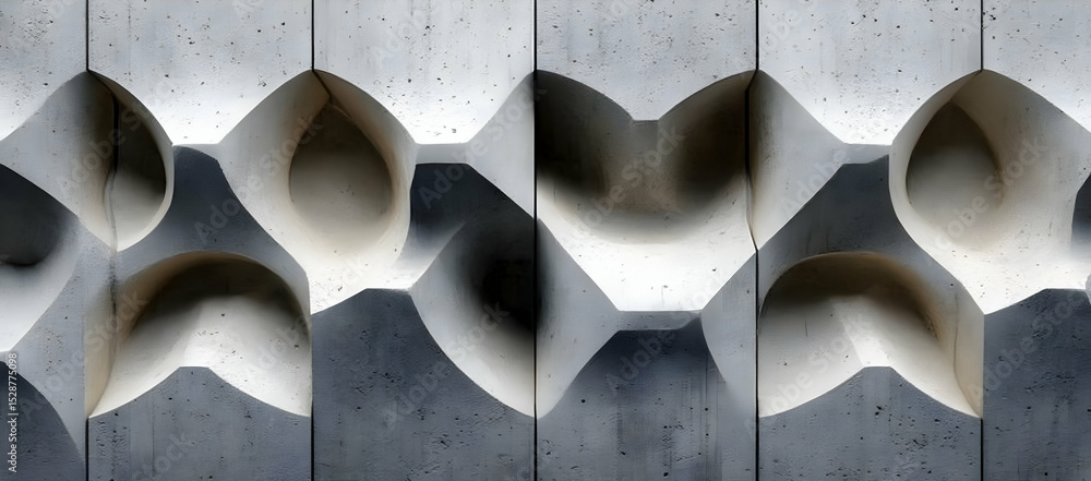 Aufkleber abstract concrete structure showcasing unique shapes and patterns, ideal for modern architecture ins