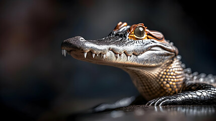 Fototapeta premium Close Up Of Baby Alligator Head Portrait