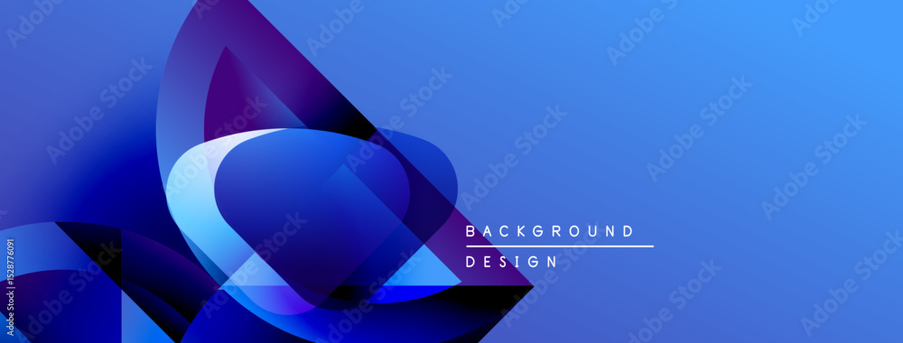 Poster abstract blue design features flowing shapes, gradients. modern background evokes energy, dynamism. 