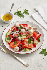 Nut balls with Greek salad