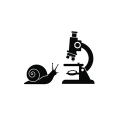 Snail under microscope scientific research study