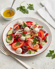 Nut balls with Greek salad
